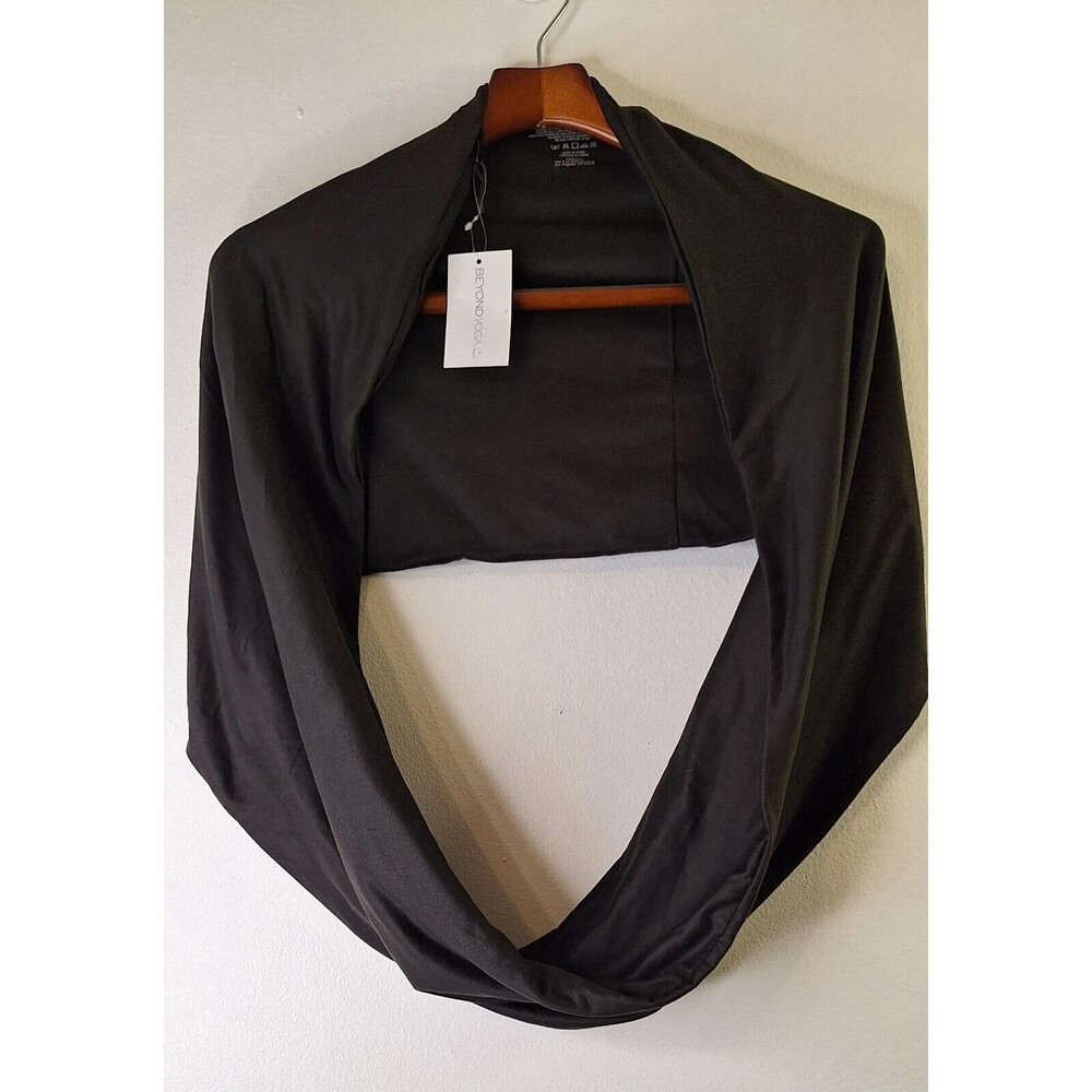 Beyond Yoga Women's Black Multifunctional Hidden Pocket Infinity‎ Scarf Casual